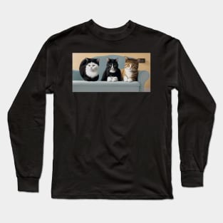 cats on the couch Long Sleeve T-Shirt